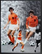 JOHAN CRUYFF - FOOTBALLER - AUTOGRAPHED LARGE MONTAGE PRINT