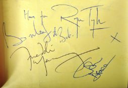 QUEEN - FULL BAND AUTOGRAPHED ALBUM PAGE