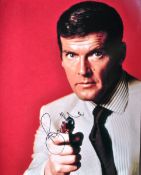 SIR ROGER MOORE - JAMES BOND 007 - AUTOGRAPHED 16X12