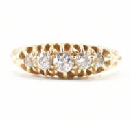 EDWARDIAN ANTIQUE 18CT GOLD & DIAMOND 5 STONE RING