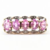 GOLD DIAMOND & PINK SAPPHIRE RING