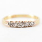 GOLD & DIAMOND 5 STONE RING