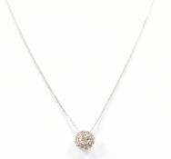 HALLMARKED 9CT WHITE GOLD & DIAMOND PENDANT