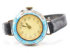 ANTIQUE SILVER & ENAMEL WRIST WATCH