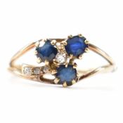 VINTAGE GOLD SAPPHIRE & DIAMOND RING