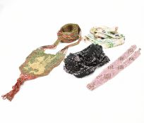 FOUR ART DECO MICRO BEAD NECKLACES