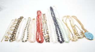 COLLECTION OF COSTUME JEWELLERY NECKLACES