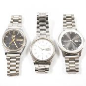 THREE SEIKO WATCHES - WEEKDATER, AUTOMATIC & SQ