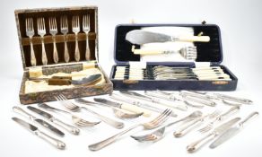 SET OF 1920S JOHN SANDERSON SILVER HANDLED CUTLERY