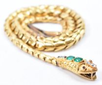 VICTORIAN EMERALD DIAMOND SPINEL & GOLD SERPENT NECKLACE