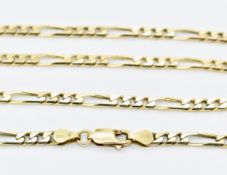 HALLMARKED 9CT GOLD FIGARO CHAIN NECKLACE