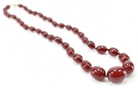 ART DECO CHERRY BAKELITE BEADED NECKLACE