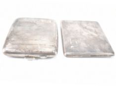 TWO MID CENTURY SILVER CIGARETTE CASES