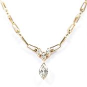 HALLMARKED 9CT GOLD & DIAMOND PENDANT NECKLACE
