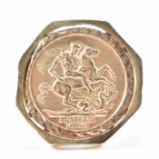 HALLMARKED 9CT GOLD ST GEORGE SIGNET RING