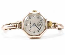 EDWARDIAN 9CT GOLD OVALE WRISTWATCH