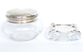 SILVER HALLMARKED DRESSING TABLE POT & ASHTRAY