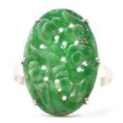 1930S ART DECO JADE PANEL RING