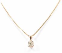HALLMARKED 9CT GOLD & DIAMOND PENDANT NECKLACE