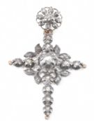 ANTIQUE SILVER & DIAMOND CRUCIFIX PENDANT