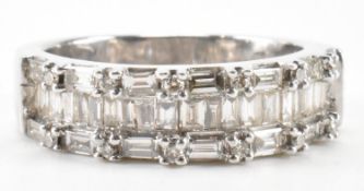 HALLMARKED 9CT WHITE GOLD & DIAMOND RING