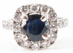 WHITE GOLD SAPPHIRE & DIAMOND RING