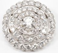 VINTAGE WHITE GOLD & DIAMOND TARGET BROOCH