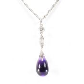 EDWARDIAN DIAMOND & AMETHYST PENDANT NECKLACE