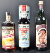THREE BOTTLES OF ASSORTED RUM