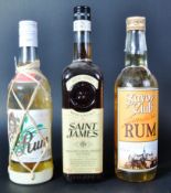 THREE BOTTLES OF ASSORTED RUM