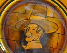 BRISTOL POUTNEY & CO POTTERY HAND PAINTED SLOGAN PLATE