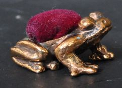 BRASS FROG PIN CUSHION