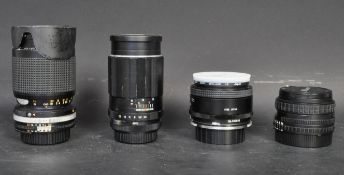 FOUR CAMERA LENSES - NIKON - TAKUMAR - TAMRON