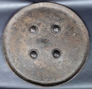 LATE 18TH CENTURY INDIAN MUGHAL LEATHER DHAL SHIELD