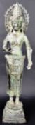 19TH CENTURY CHINESE HOLLOW BRONZE LARGE BUDDHA FIGURE