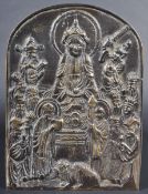 19TH CENTURY CHINESE CAST BRONZE BUDDHIST PLAQUE