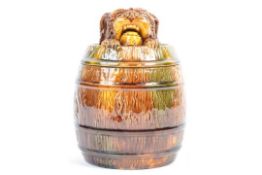 19TH CENTURY VICTORIAN DOG BARREL TOBACCO JAR