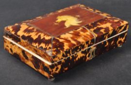19TH CENTURY TORTOISESHELL TRINKET BOX