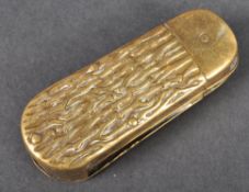 19TH CENTURY NOVELTY BRASS PEN KNIFE VESTA CASE