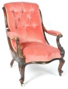 19TH CENTURY VICTORIAN MAHOGANY LIBRARY CHAIR