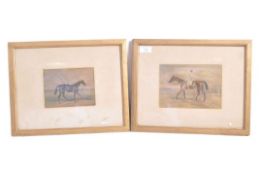 PAIR OF EARLY 20TH CENTURY HORSE RACING PAINTINGS