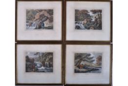 AFTER SAMUEL HOWITT - SET OF FOUR FISHING ENGRAVINGS