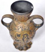 20TH CENTURY GERMAN CAST BRONZE TWIN HANDLED VASE
