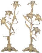 MATCHING PAIR OF 19TH CENTURY FRENCH BRASS CANDLESTICKS