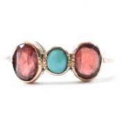 ANTIQUE GARNET & TURQUOISE RING