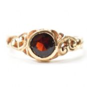 HALLMARKED 9CT GOLD & GARNET RING