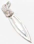 SILVER & RUBY DOG BOOKMARK