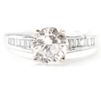 HALLMARKED 18CT WHITE GOLD & DIAMOND RING