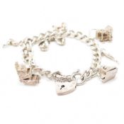 HALLMARKED VINTAGE SILVER CHARM BRACELET