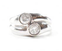 HALLMARKED 9CT WHITE GOLD & CZ CLUSTER RING